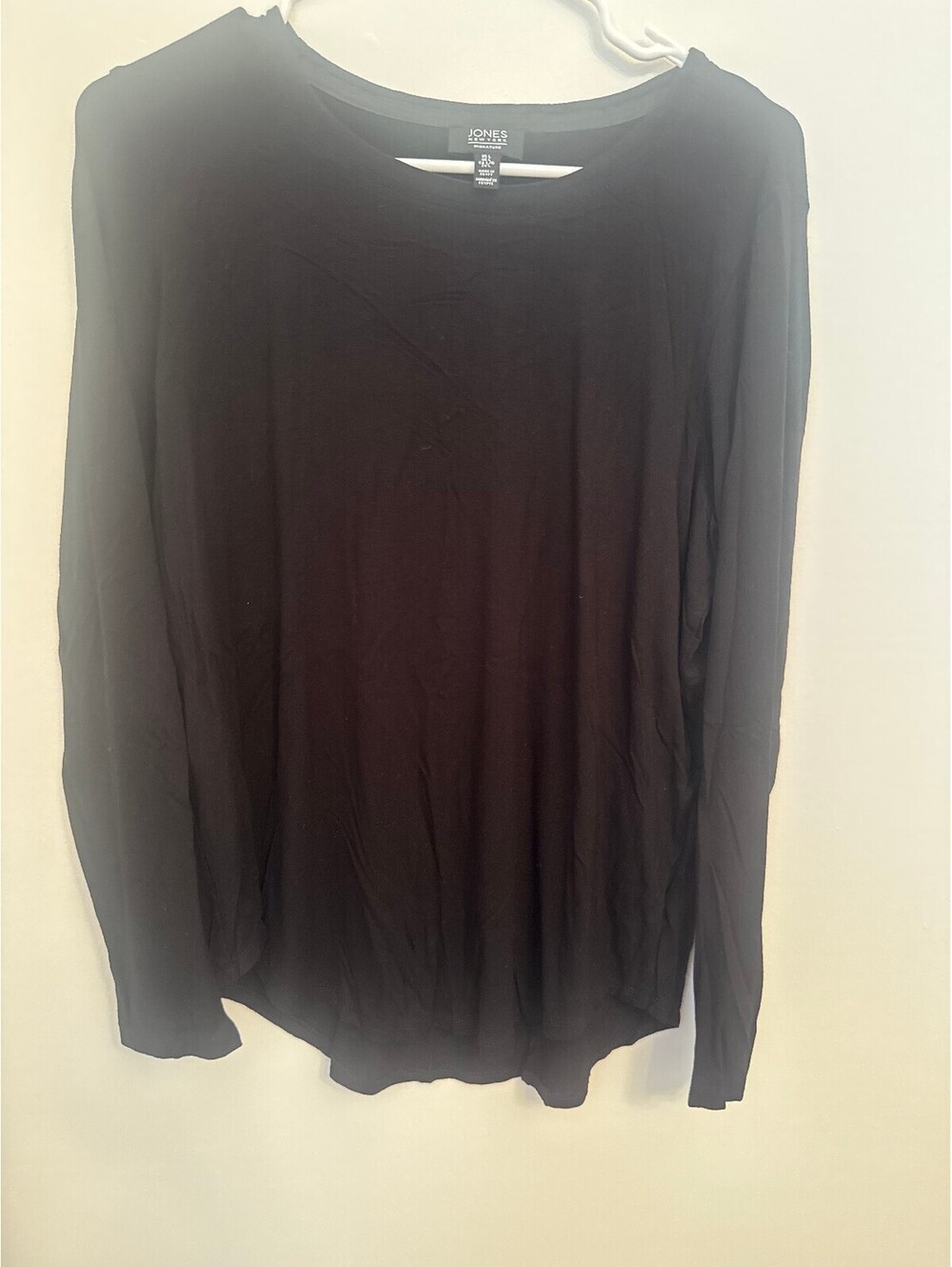 Jones New York Signature Black Long Sleeve Top - Picture 1 of 4